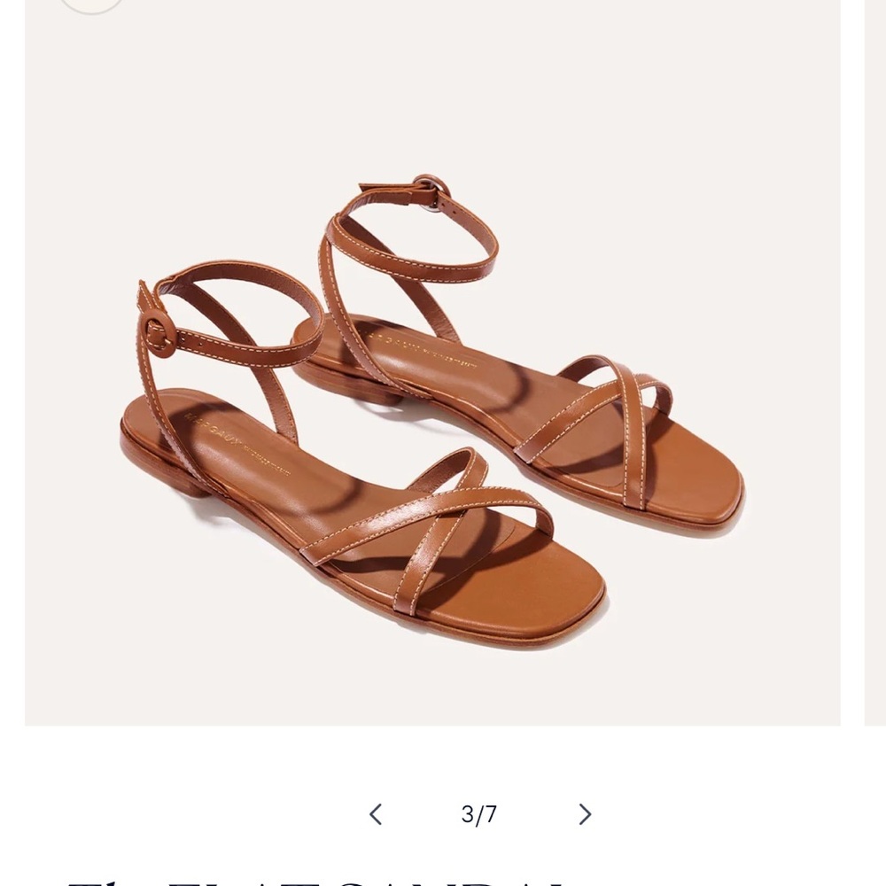 Margaux The Flat Sandal Saddle Napa Size 38.5